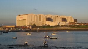 BAE Systems Submarines' 25,000m² Devonshire Dock Hall indoor shipbuilding complex, the largest of its kind in Europe.