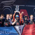 Ben Ainslie and team onboard with cup