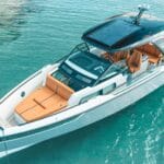Boat on blue water