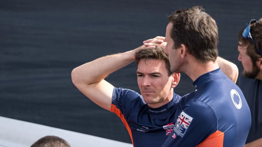 Dylan Fletcher and Ben Ainslie after Louis Vuitton 37th America's Cup Race 3 - October 13, 2024 - photo courtesy of Ricardo Pinto and America's Cup