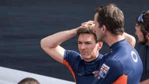 Dylan Fletcher and Ben Ainslie after Louis Vuitton 37th America's Cup Race 3 - October 13, 2024 - photo courtesy of Ricardo Pinto and America's Cup