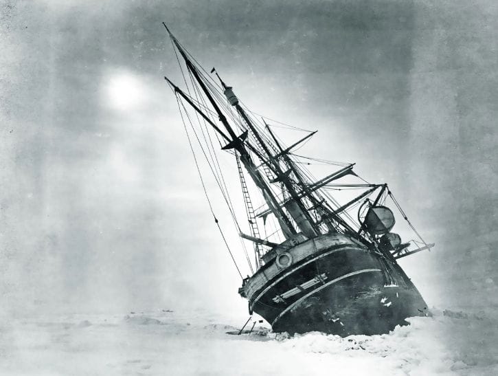 Endurance stuck in the ice prior to sinking