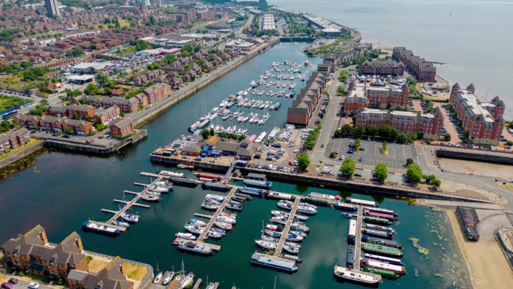 Liverpool Marina aerial view