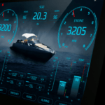 computer interface showing boat and monitoring systems