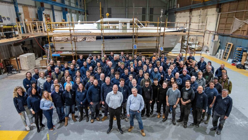 The Team at Cockwells Modern & Classic Boatbuilding. Image courtesy of Cockwells.