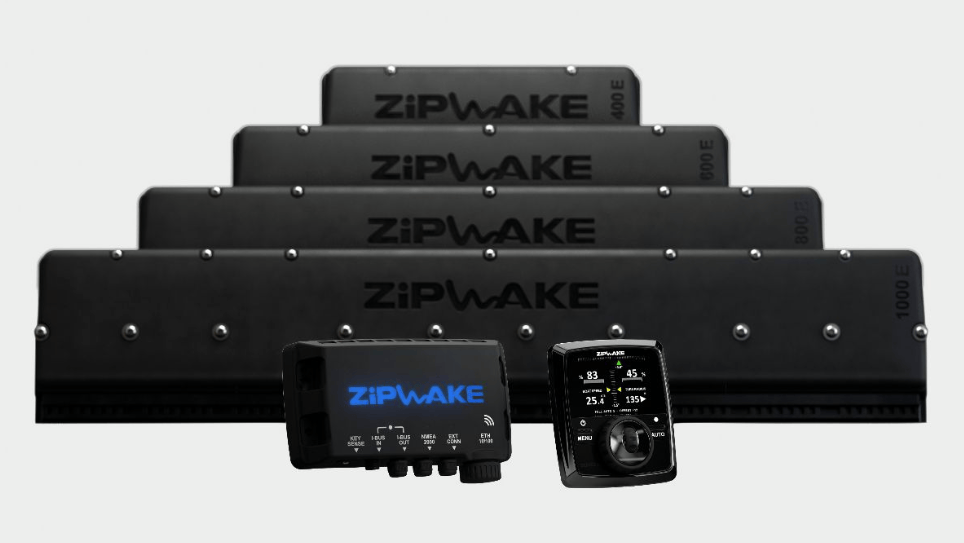 black boxes with Zipwake logo
