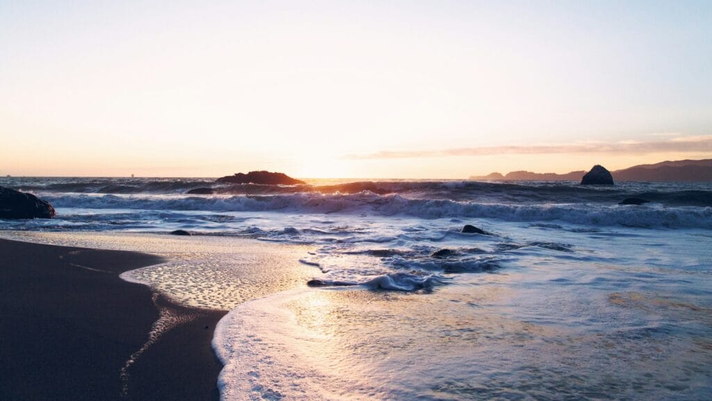 Waves at ocean's edge