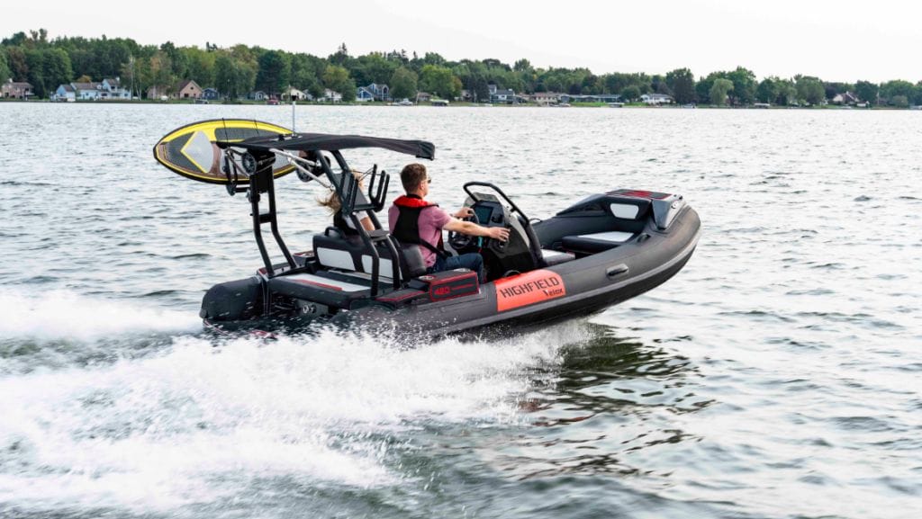 A RIB with orange trim powers across water as Highfield Boats USA expands dealer network