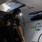 Nicolas Lunven breaks the record on 13 November 2024 during the 10th Vendée Globe. Image courtesy of Adrien Nivet and polaRYSE.