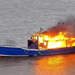 Princess Marina River Exe fire images courtesy Exmouth RNLI (1)