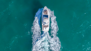 overhead image of boat