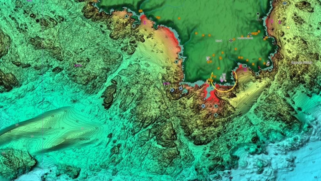 Shaded Relief UK Mounts Bay Cornwall image courtesy of C-MAP