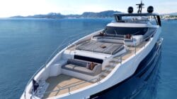 Render of huge yacht with loads of deck.space. This is Sunseeker's latest offering