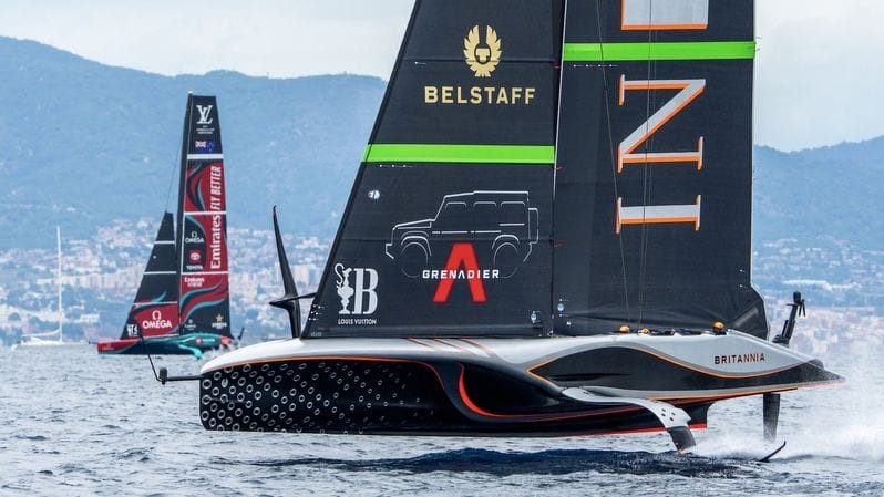 AC75s race in America's Cup