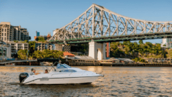 A boat on the river in Brisbane where Freedom Boat Club is expanding