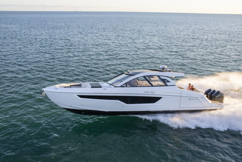 white luury speedboat