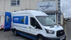 marine chandlery white van outside bayside marine store