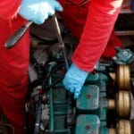 servicing a boat engine