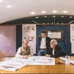 Silent Yachts CEO and Nuvolari Lenard sign partnership at table