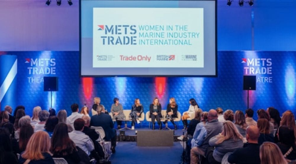 Panellists seated to discuss AI in the marine industry at Metstrade