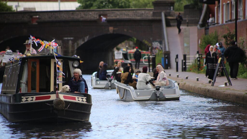 Boats in London on canal