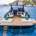 Stern shot of Wally 43 luxury modern sportsboat