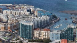 Aerial view of Ocean Village Marina Bay in Gibraltar